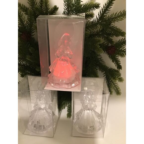 Angel LED Light Up Christmas Decorations for Tiered Tray Tabletop Set 3 New - Picture 8 of 11